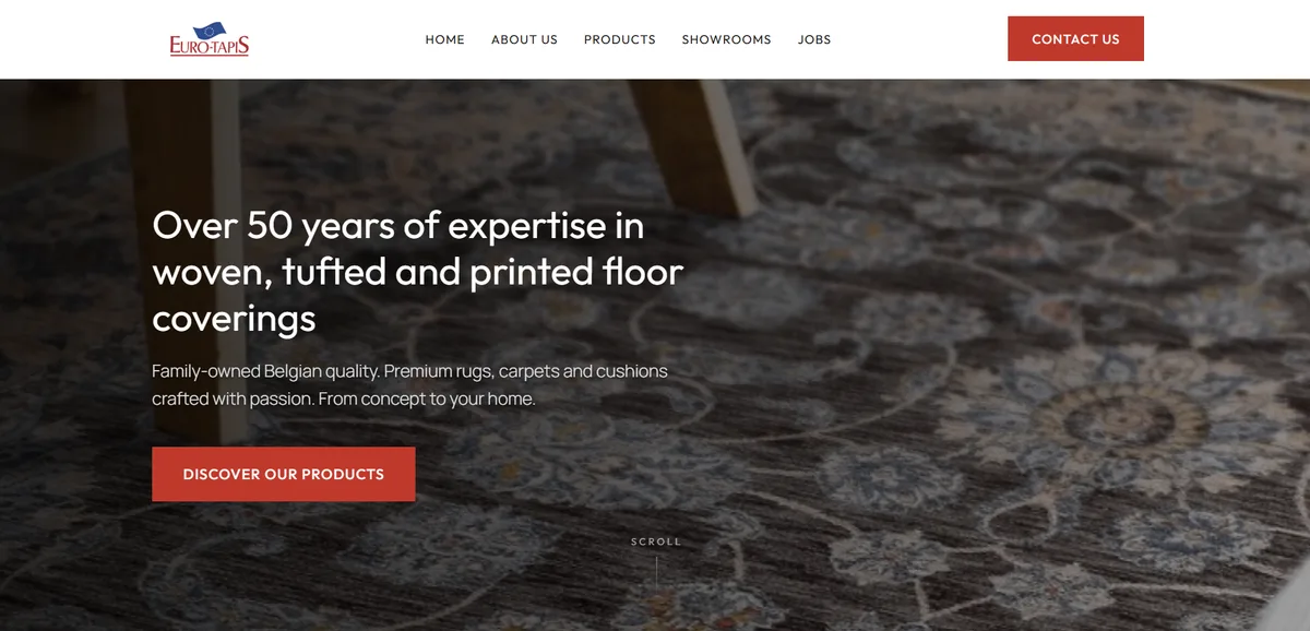 Euro-Tapis website - webdesign vlaanderen